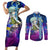 Sinon Couples Matching Short Sleeve Bodycon Dress and Long Sleeve Button Shirt Sword Art Galaxy Style