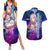 Shinozaki Rika Lisbeth Couples Matching Summer Maxi Dress and Hawaiian Shirt Sword Art Galaxy Style