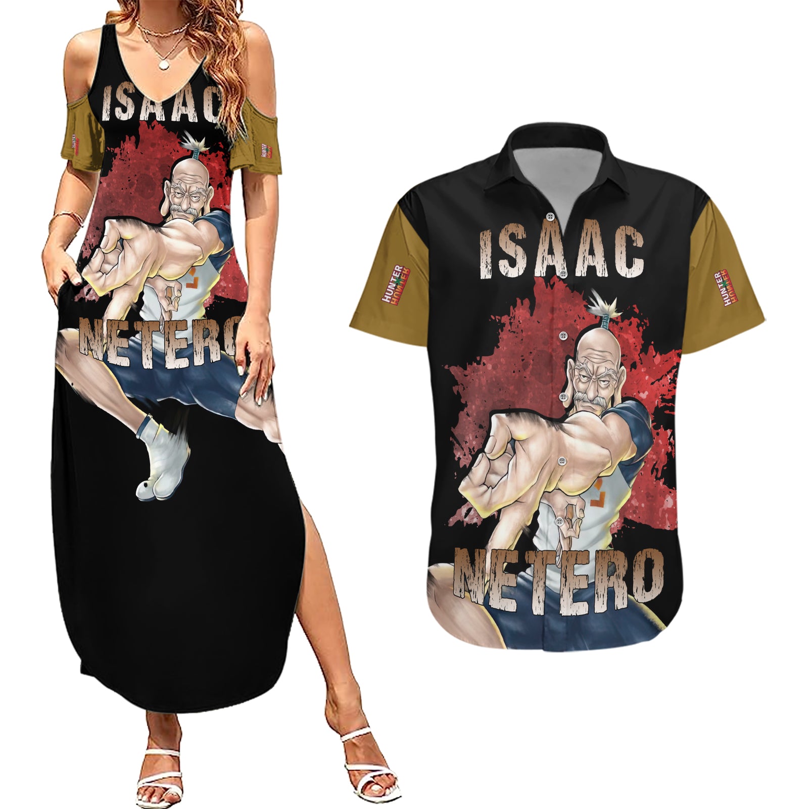 Isaac Netero Couples Matching Summer Maxi Dress and Hawaiian Shirt Hunter × Hunter