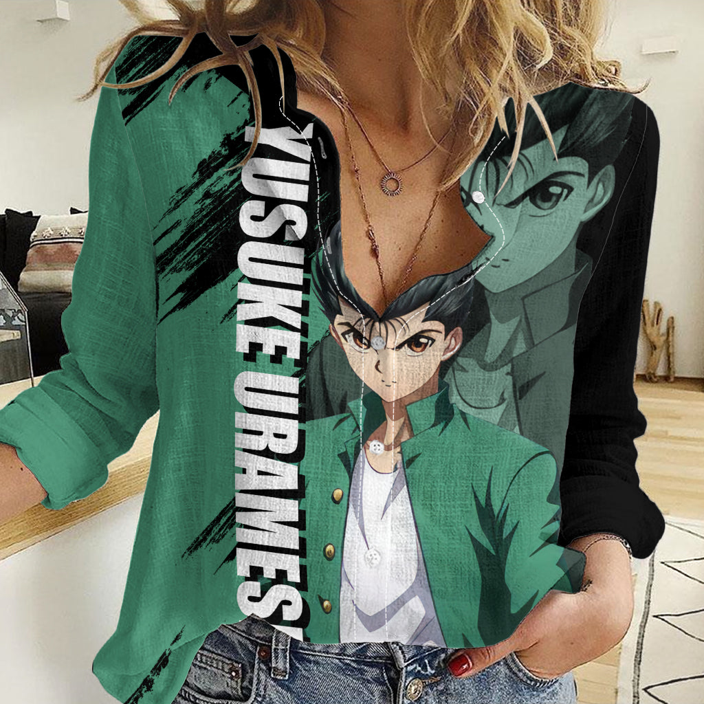 Yusuke Urameshi Women Casual Shirt Yu Yu Hakusho Anime Style