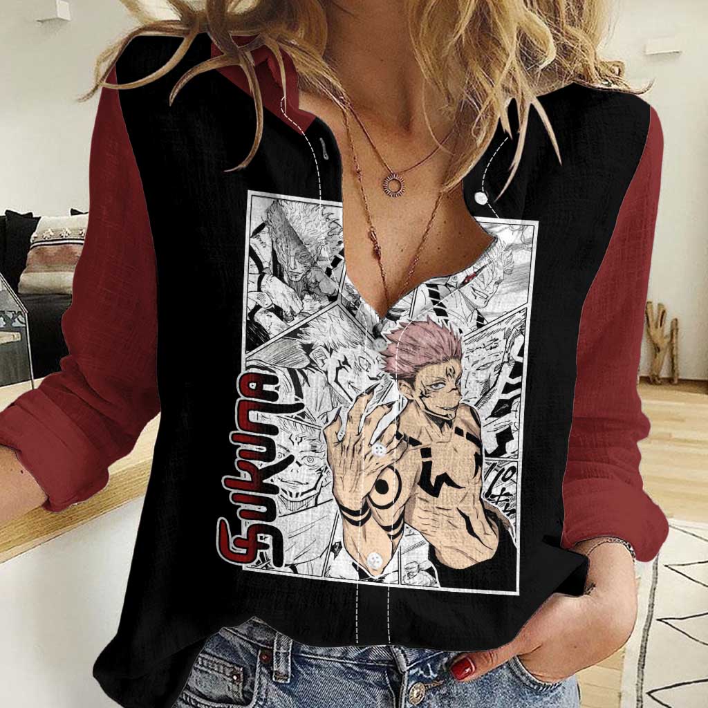 Sukuna - One Piece Women Casual Shirt Anime Mix Manga Style