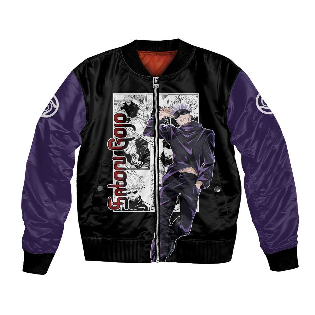 Satoru Gojo - Jujutsu Kaisen Bomber Jacket Anime Mix Manga Style