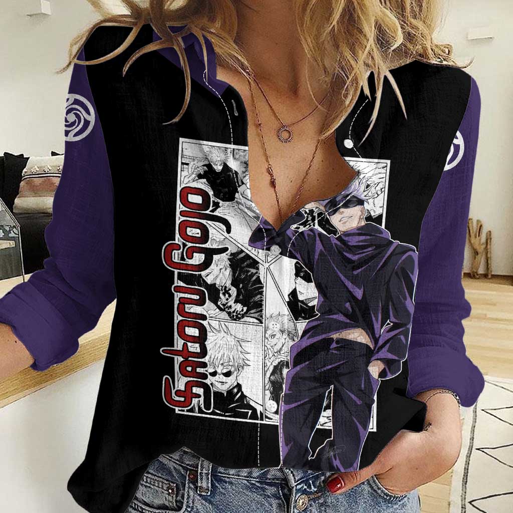 Satoru Gojo - Jujutsu Kaisen Women Casual Shirt Anime Mix Manga Style