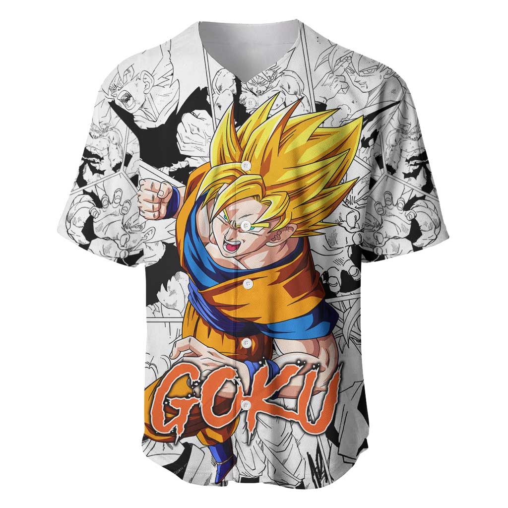 Goku Super Saiyan 2 - Dragon Ball Baseball Jersey Anime Mix Manga Style