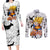 Goku Super Saiyan 2 - Dragon Ball Couples Matching Long Sleeve Bodycon Dress and Long Sleeve Button Shirt Anime Mix Manga Style