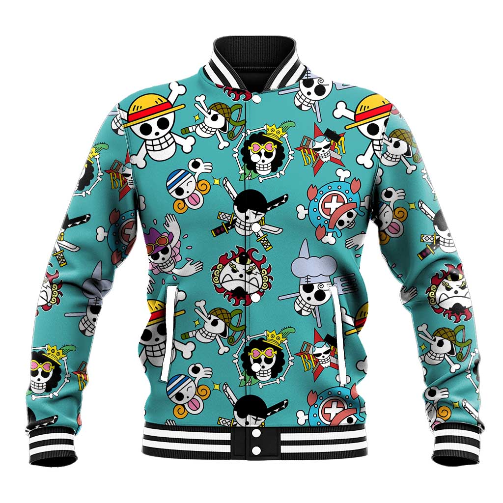 Strawhats Jolly Roger One Piece Baseball Jacket Anime Pattern Style