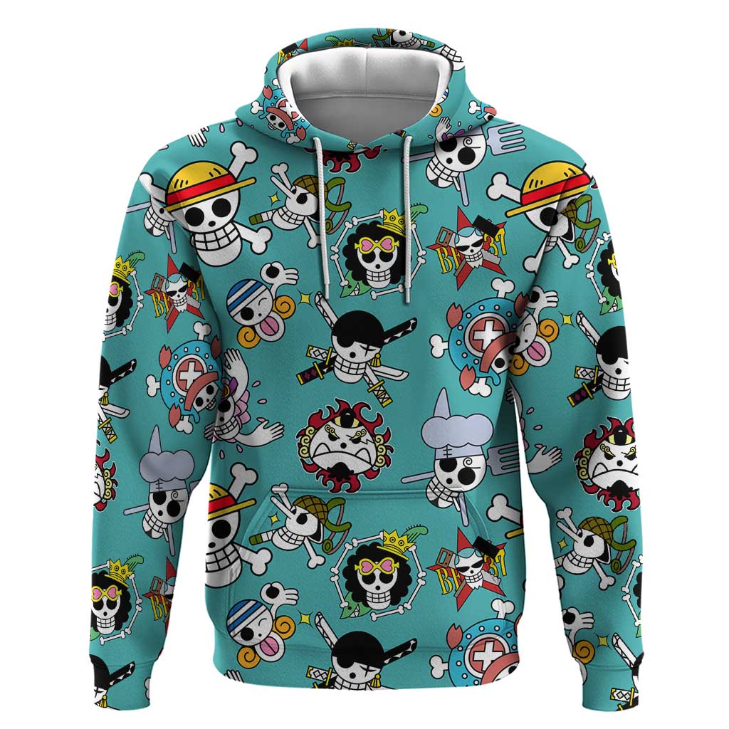 Strawhats Jolly Roger One Piece Hoodie Anime Pattern Style