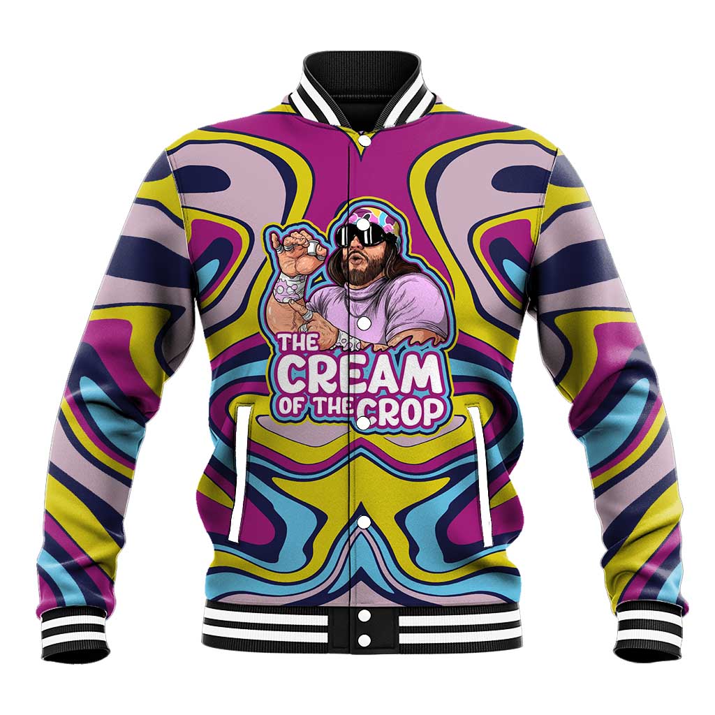 The Cream of the Crop Trippy Randy Savage Pop Culture Baseball Jacket Anime Style