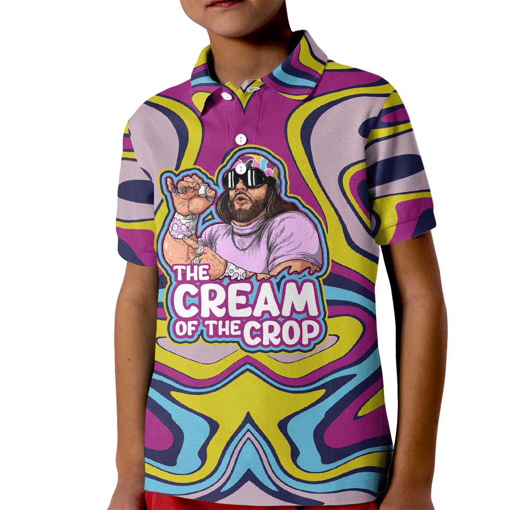 The Cream of the Crop Trippy Randy Savage Pop Culture Kid Polo Shirt Anime Style