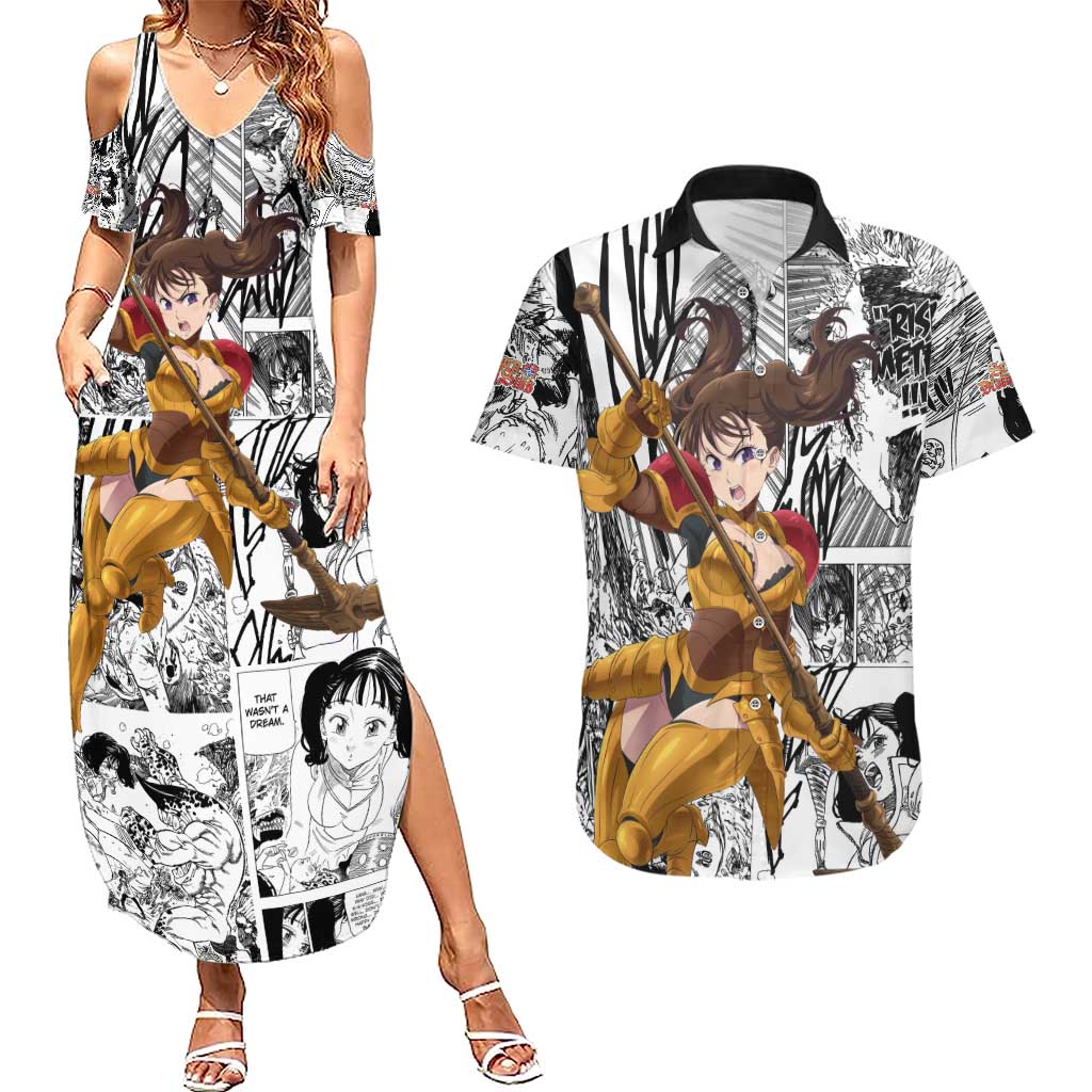 Diane - Nanatsu No Taizai Couples Matching Summer Maxi Dress and Hawaiian Shirt Anime Mix Manga Style