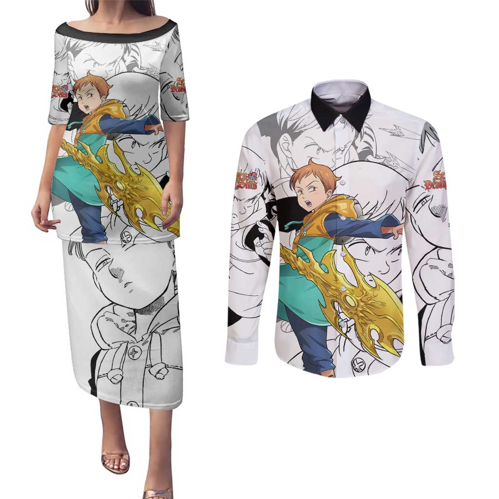 King - Nanatsu No Taizai Couples Matching Puletasi and Long Sleeve Button Shirt Anime Mix Manga Style