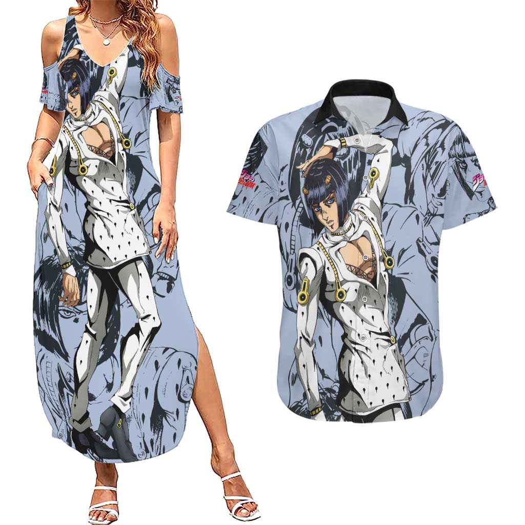 Bruno Bucciarati - Jojo Bizarre Adventure Couples Matching Summer Maxi Dress and Hawaiian Shirt Anime Style