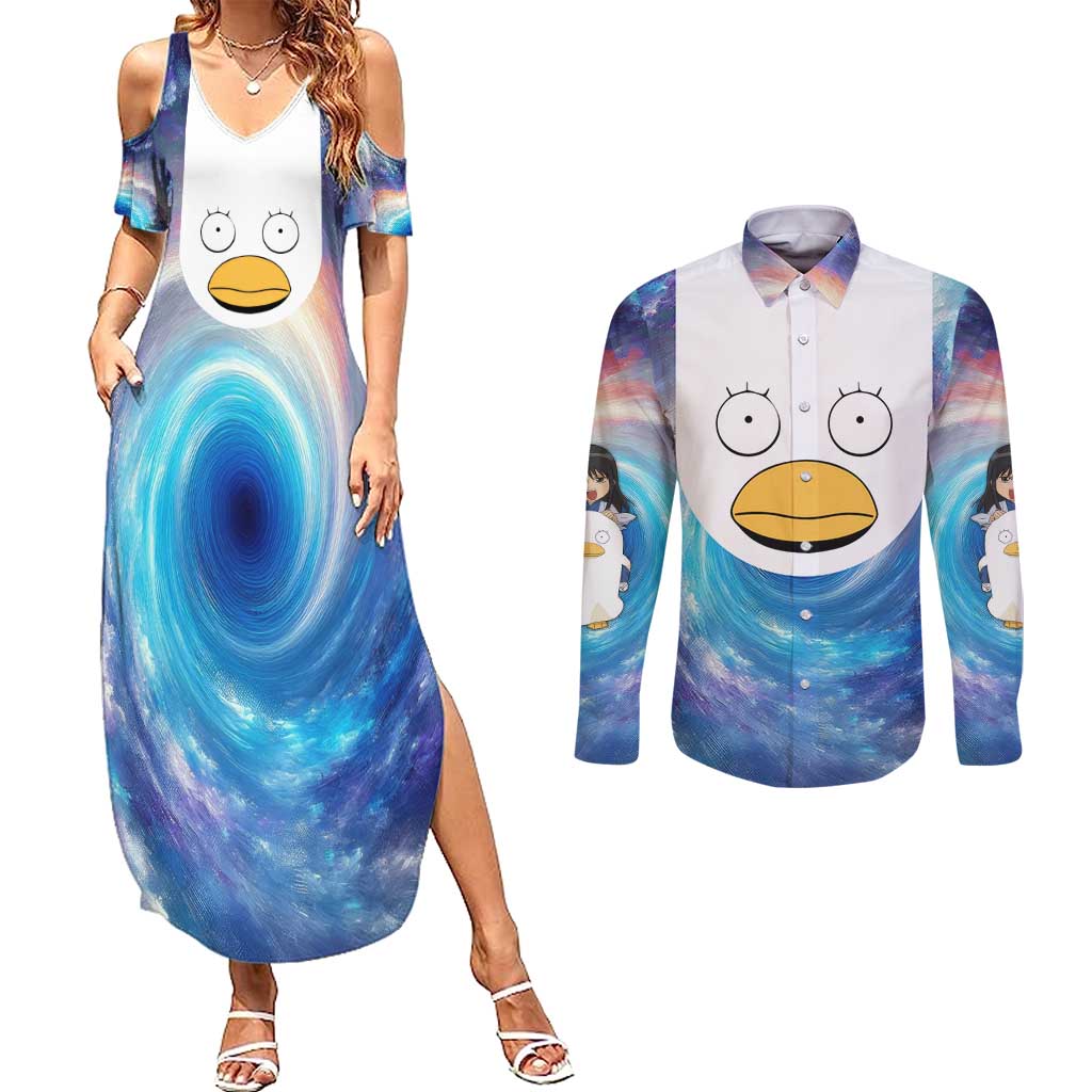 Cosmic Elizabeth Gintama Couples Matching Summer Maxi Dress and Long Sleeve Button Shirt Anime Style