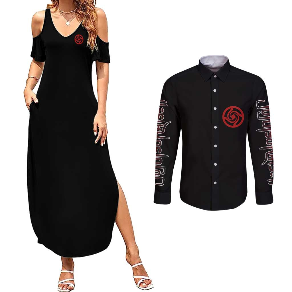 Shibuya Incident Jujutsu Kaisen Couples Matching Summer Maxi Dress and Long Sleeve Button Shirt Anime Style