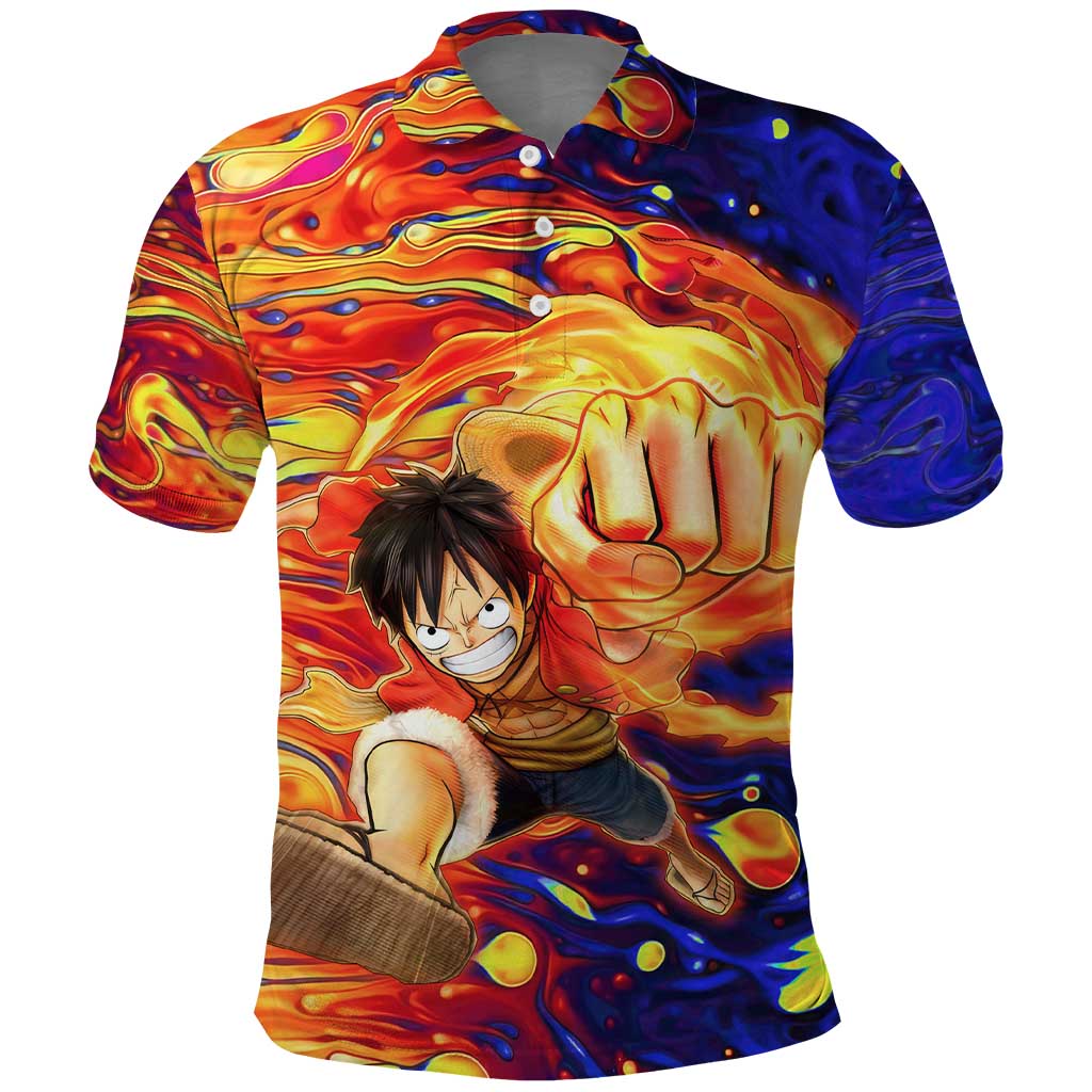 One Piece Trippy Luffy Polo Shirt Anime Mid Trippy Style