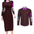 Ryomen Sukuna V2 Jujutsu Kaisen Couples Matching Long Sleeve Bodycon Dress and Long Sleeve Button Shirt Anime Style