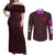 Ryomen Sukuna V2 Jujutsu Kaisen Couples Matching Off Shoulder Maxi Dress and Long Sleeve Button Shirt Anime Style