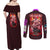 Ryomen Sukuna V2 Jujutsu Kaisen Couples Matching Off Shoulder Maxi Dress and Long Sleeve Button Shirt Anime Style