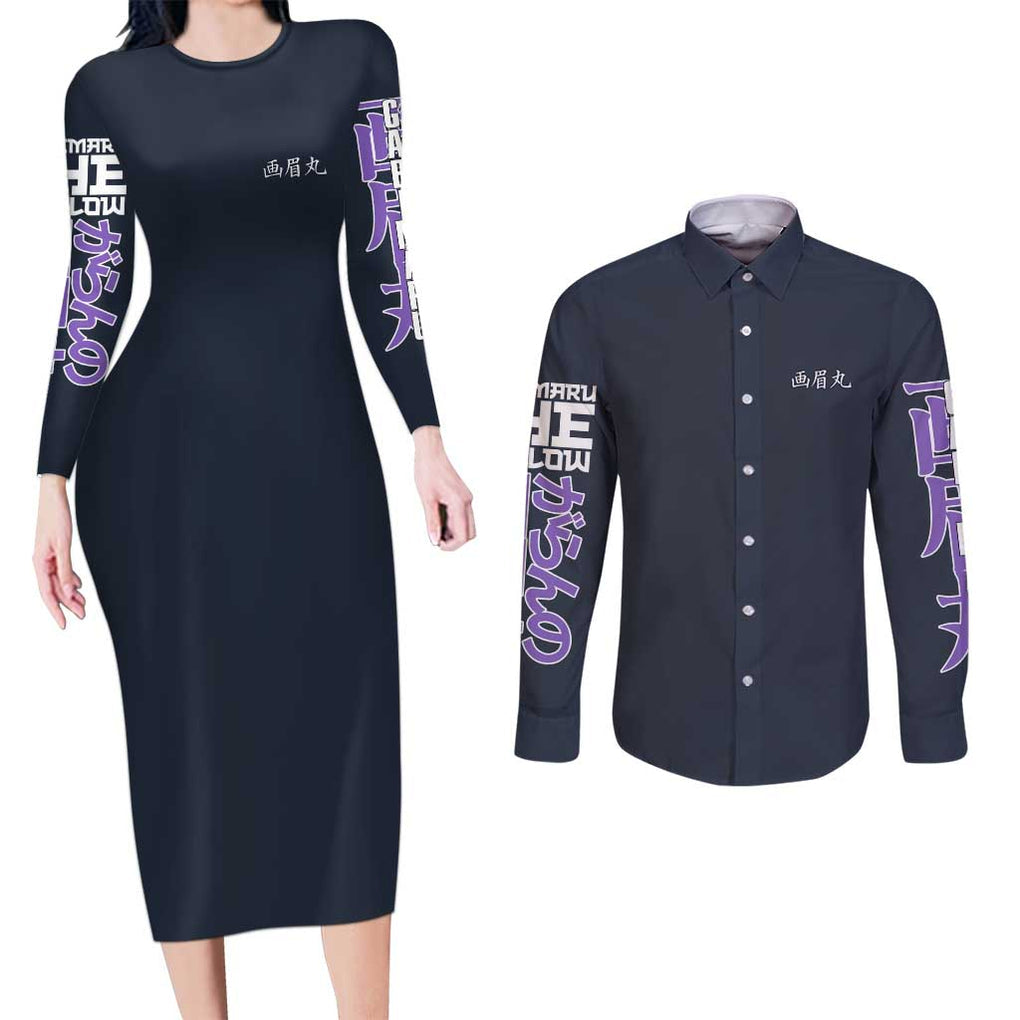 Gabimaru Hell’s Paradise Couples Matching Long Sleeve Bodycon Dress and Long Sleeve Button Shirt Anime Style