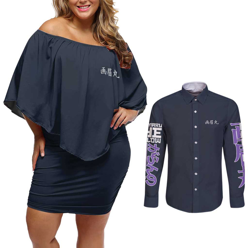 Gabimaru Hell’s Paradise Couples Matching Off Shoulder Short Dress and Long Sleeve Button Shirt Anime Style