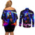 Naruto Akatsuki Astral Led Pain Couples Matching Off Shoulder Short Dress and Long Sleeve Button Shirt Trippy Style