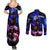 Naruto Akatsuki Astral Led Pain Couples Matching Summer Maxi Dress and Long Sleeve Button Shirt Trippy Style