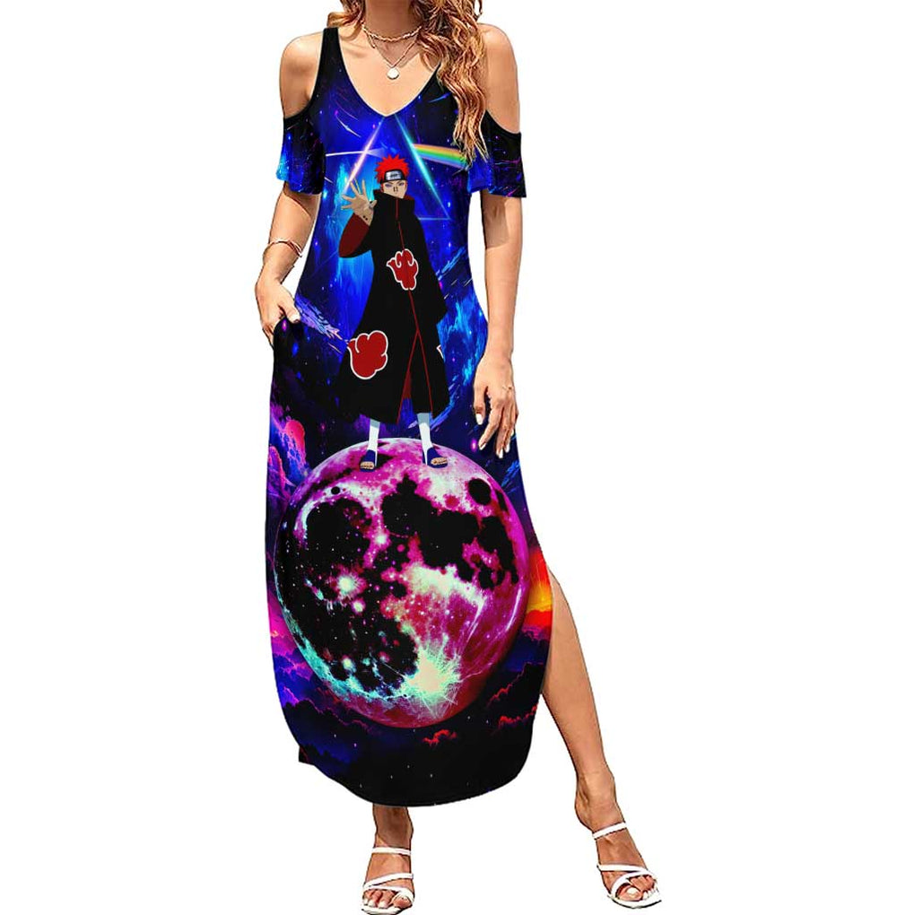 Naruto Akatsuki Astral Led Pain Summer Maxi Dress Trippy Style