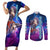 Yuuki Couples Matching Short Sleeve Bodycon Dress and Long Sleeve Button Shirt Sword Art Galaxy Style