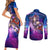 Yuuki Couples Matching Short Sleeve Bodycon Dress and Long Sleeve Button Shirt Sword Art Galaxy Style