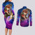 Klein Couples Matching Long Sleeve Bodycon Dress and Long Sleeve Button Shirt Sword Art Galaxy Style