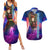 Klein Couples Matching Summer Maxi Dress and Hawaiian Shirt Sword Art Galaxy Style