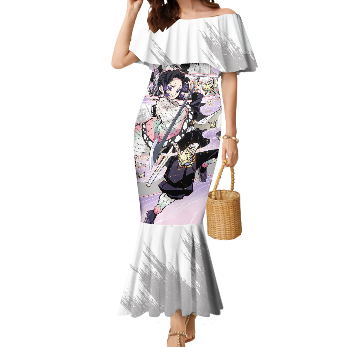 Shinobu Kocho Demon Slayer Mermaid Dress Anime Style