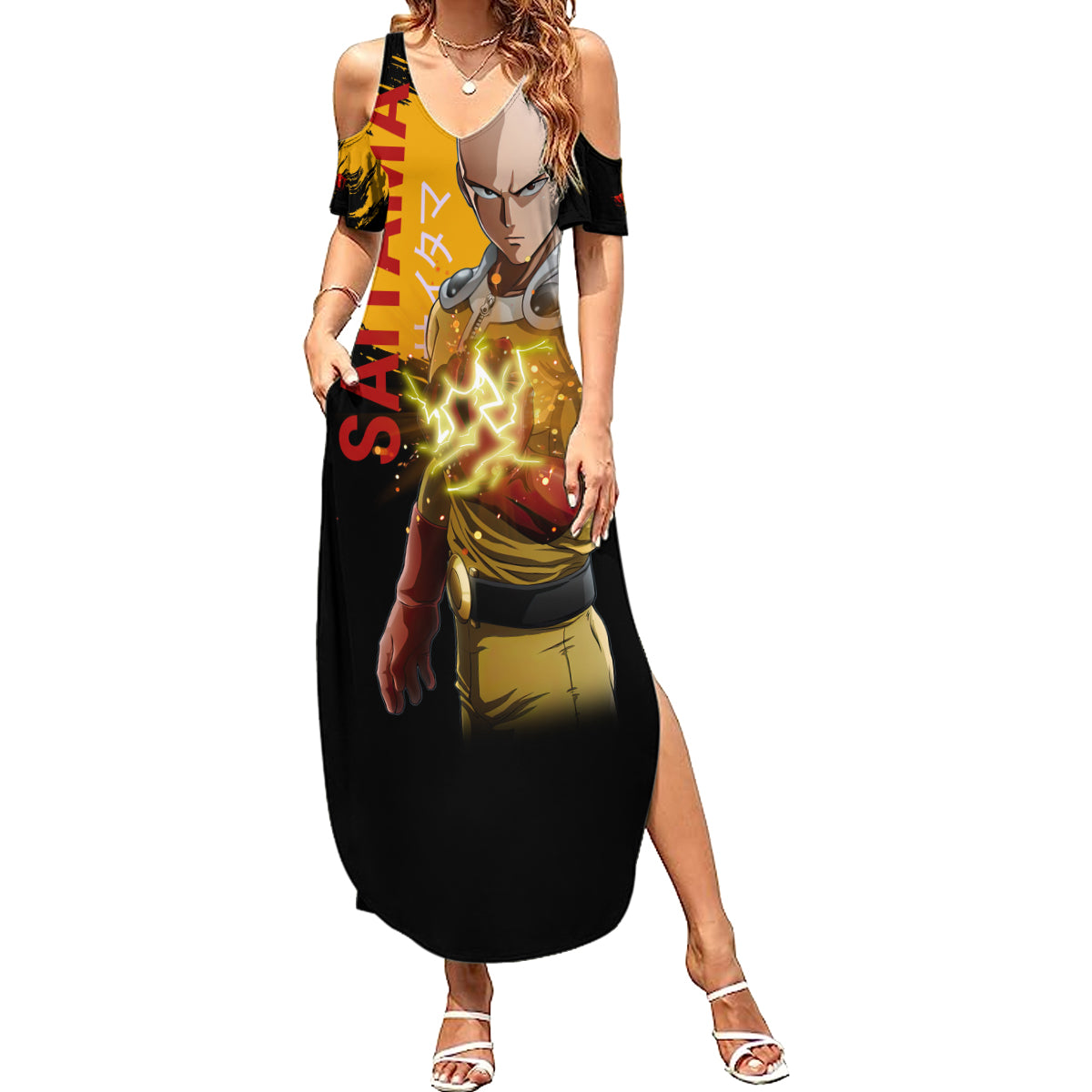 Saitama Summer Maxi Dress Funny and Cool One Punch Man Anime