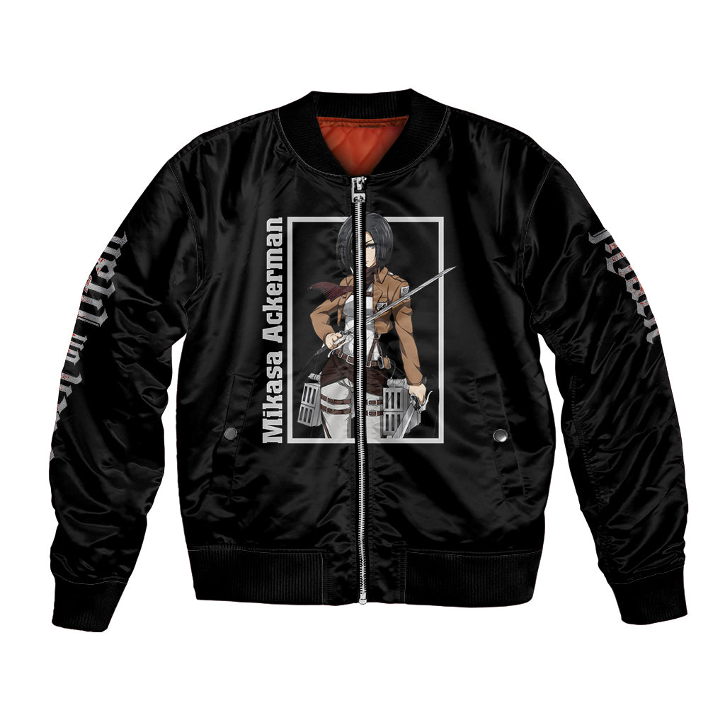 Mikasa Ackerman Bomber Jacket Attack On Tittan Anime Style