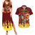 Kamina Couples Matching Summer Maxi Dress and Hawaiian Shirt Tengen Toppa Gurren Lagann