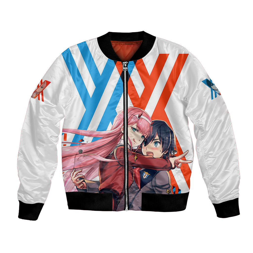 Hiro and Zero Two Strelitzia Bomber Jacket Anime Style