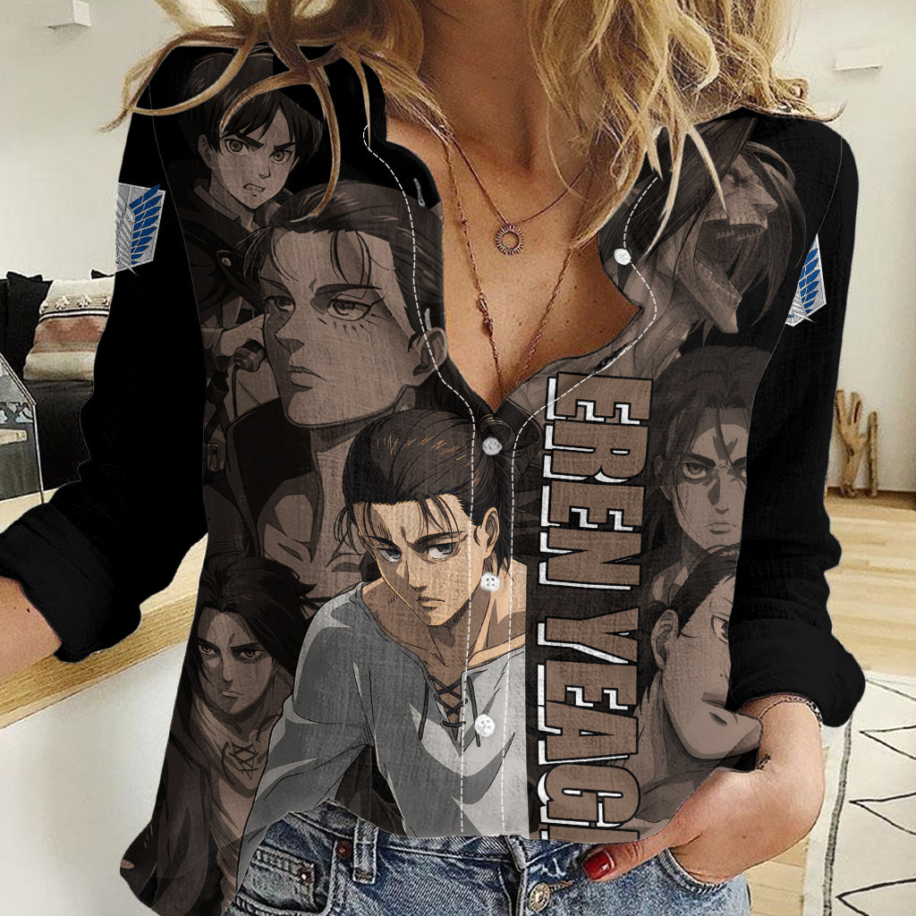 Her Eren Yeager Women Casual Shirt Attack On Tittan Anime Style