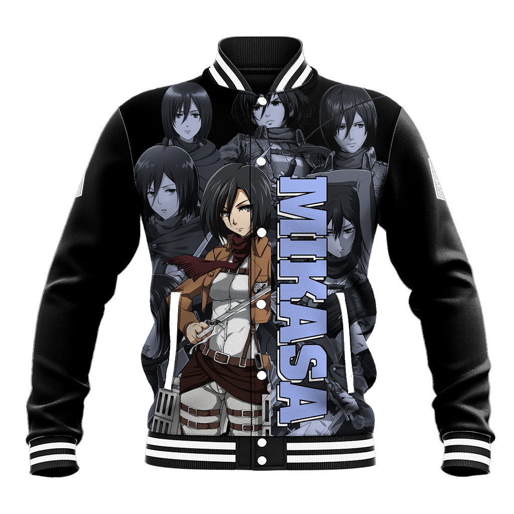 Mikasa Ackerman - Attack On Tittan Baseball Jacket Anime Mix Manga Style