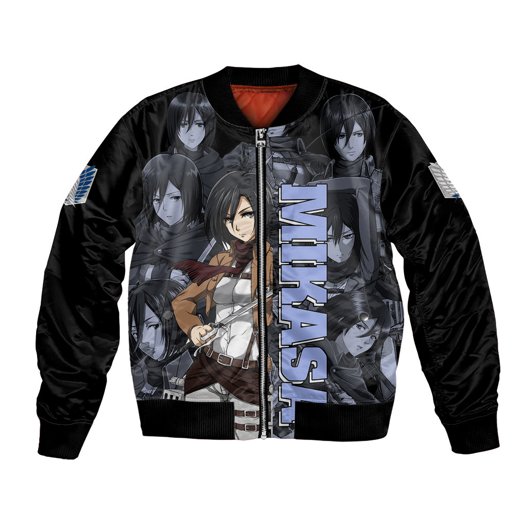 Mikasa Ackerman - Attack On Tittan Bomber Jacket Anime Mix Manga Style