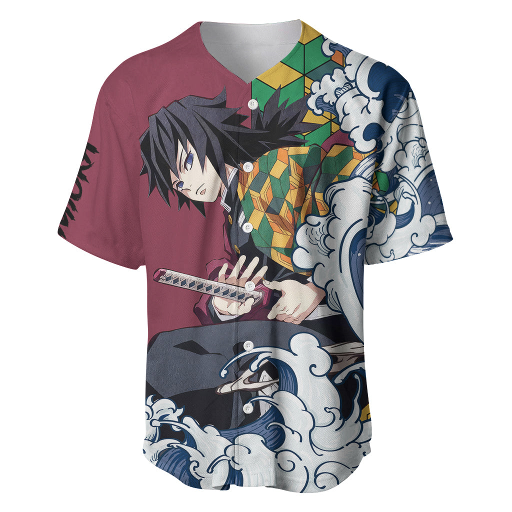 Giyu Tomioka - Demons Slayer Baseball Jersey Anime Mix Japan Pattern Style