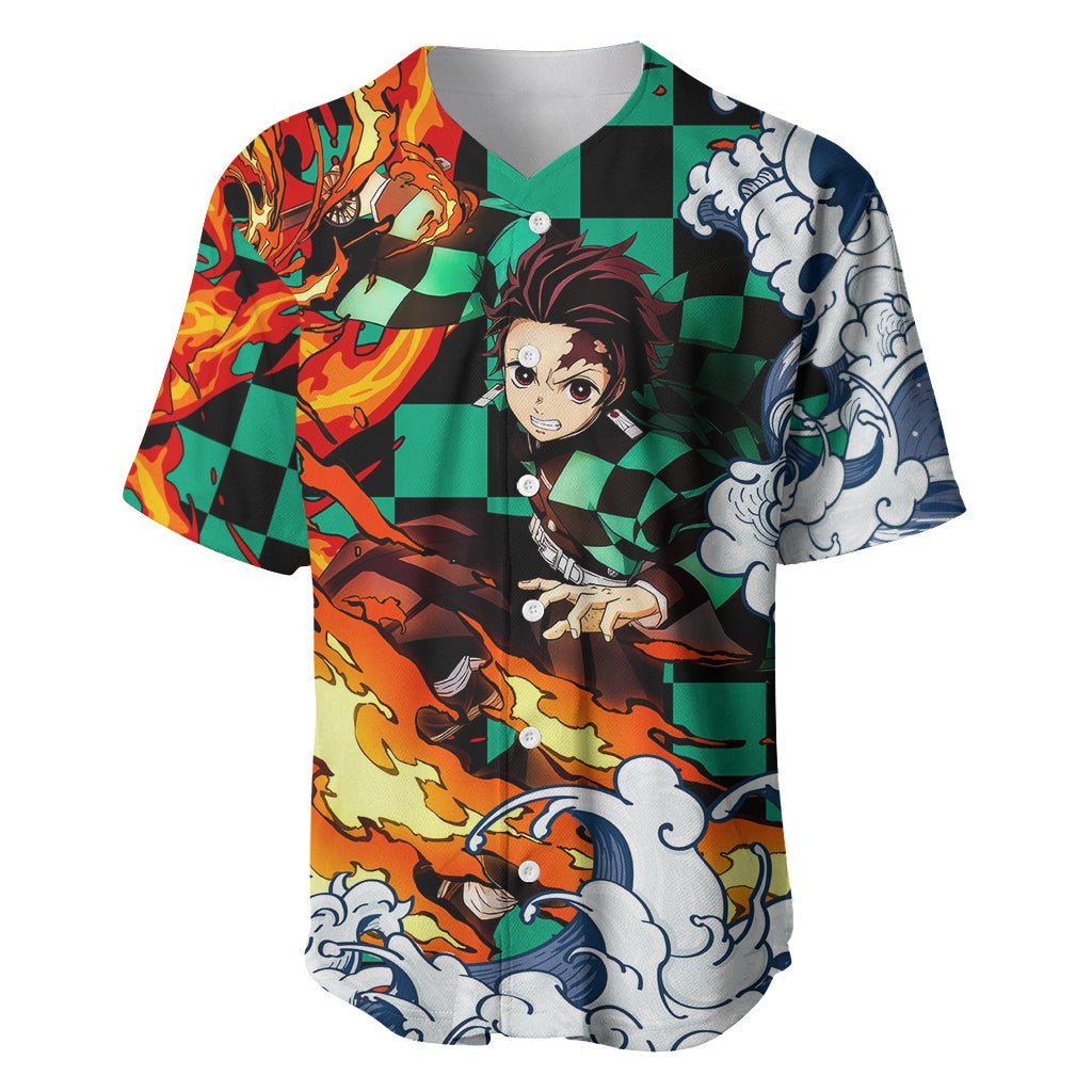 Tanjiro - Demon Slayer Baseball Jersey Anime Mix Japan Pattern Style