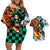 Tanjiro - Demon Slayer Couples Matching Off Shoulder Short Dress and Hawaiian Shirt Anime Mix Japan Pattern Style