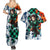 Tanjiro - Demon Slayer Couples Matching Summer Maxi Dress and Hawaiian Shirt Anime Mix Japan Pattern Style