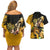 Dio Brando - JoJo's Bizarre Adventure Couples Matching Off Shoulder Short Dress and Hawaiian Shirt Anime Mix Manga Style