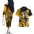 Dio Brando - JoJo's Bizarre Adventure Couples Matching Off The Shoulder Long Sleeve Dress and Hawaiian Shirt Anime Mix Manga Style