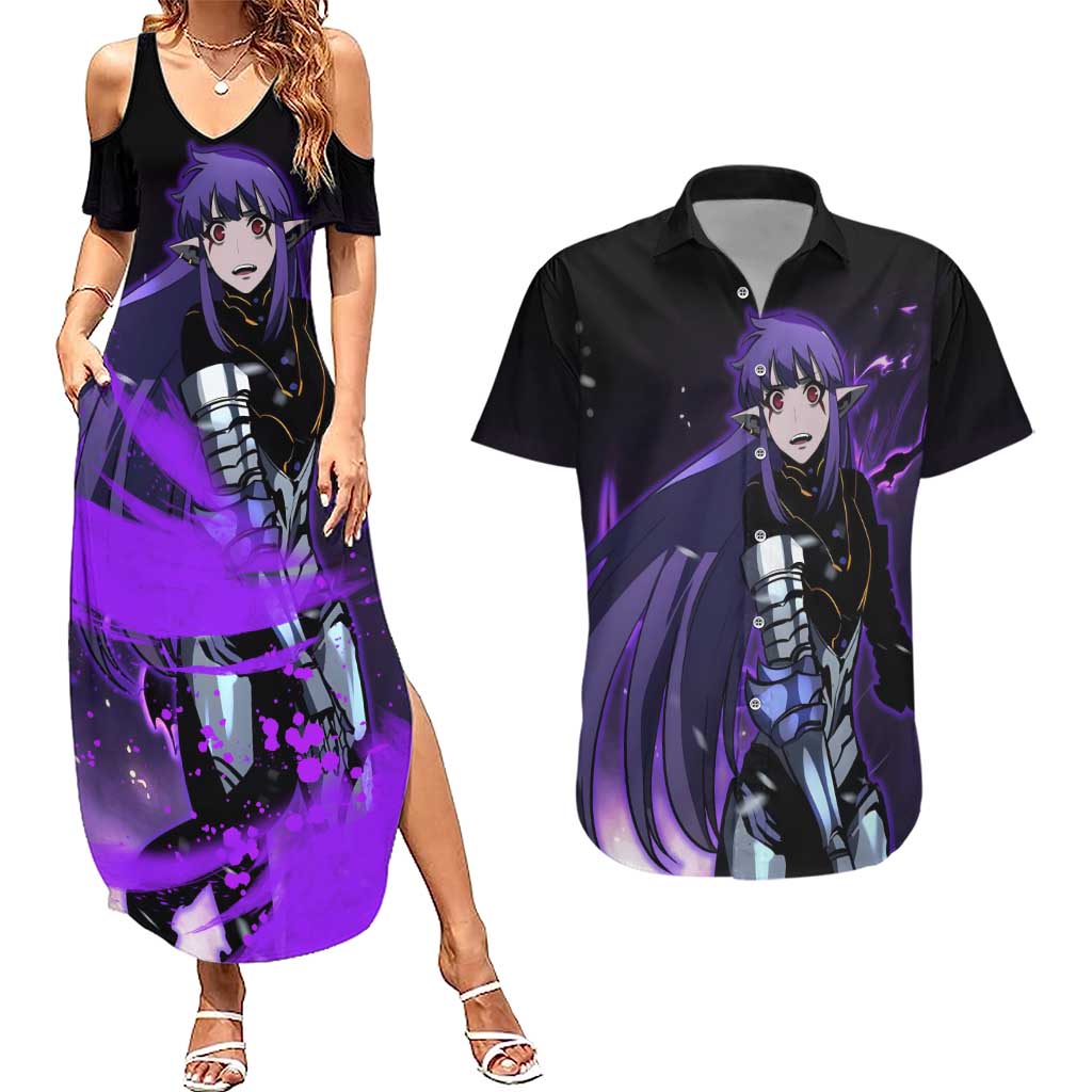 Esil Radiru - Solo Leveling Couples Matching Summer Maxi Dress and Hawaiian Shirt Anime Style