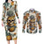 pineapple-skull-couples-matching-long-sleeve-bodycon-dress-and-long-sleeve-button-shirts-summer-paradise