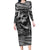 black-and-white-metallica-skull-long-sleeve-bodycon-dress