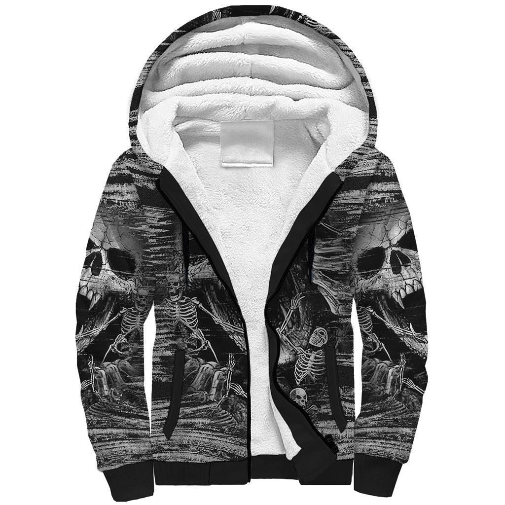 black-and-white-metallica-skull-sherpa-hoodie