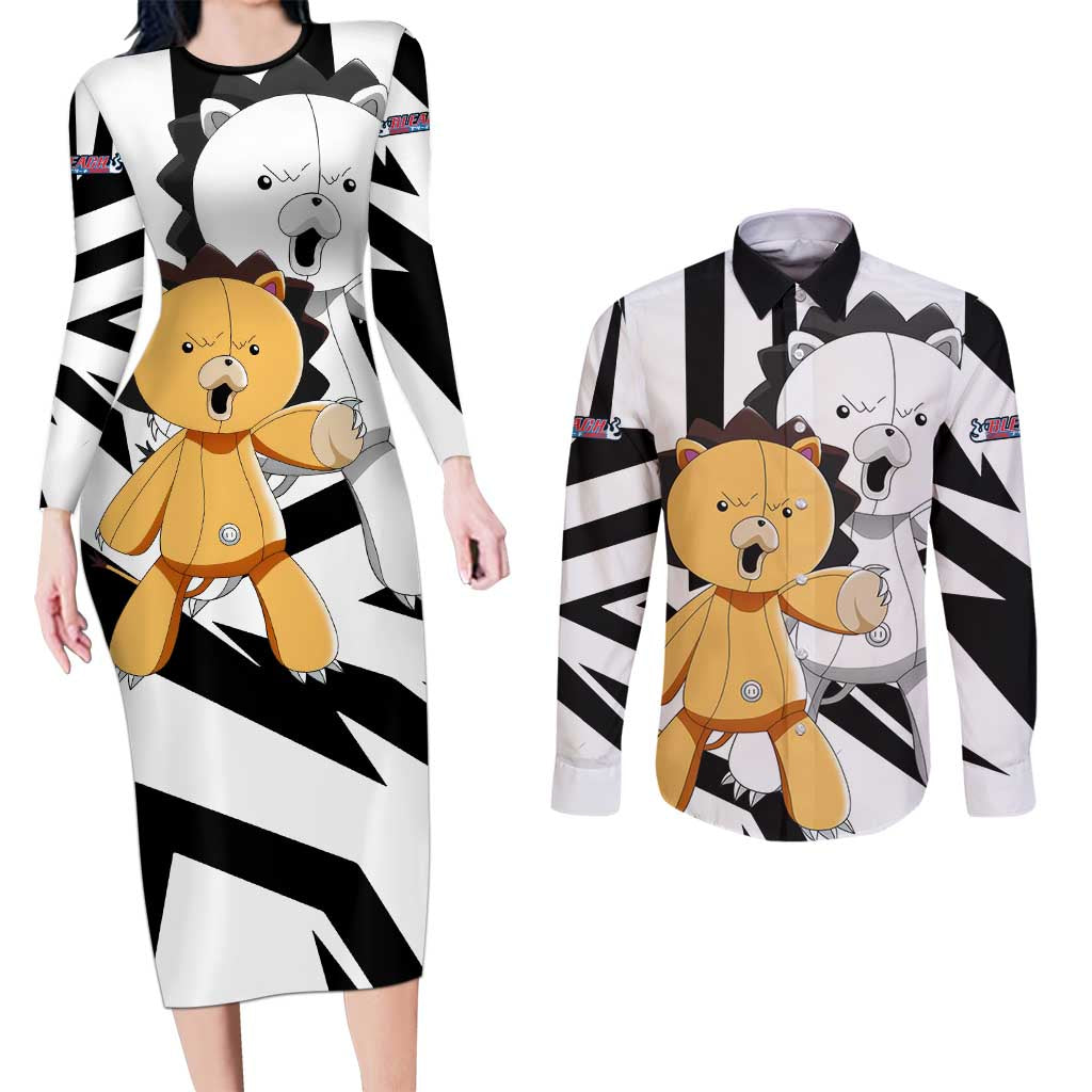 Kon - Bleach Couples Matching Long Sleeve Bodycon Dress and Long Sleeve Button Shirt Anime Mix Manga Style